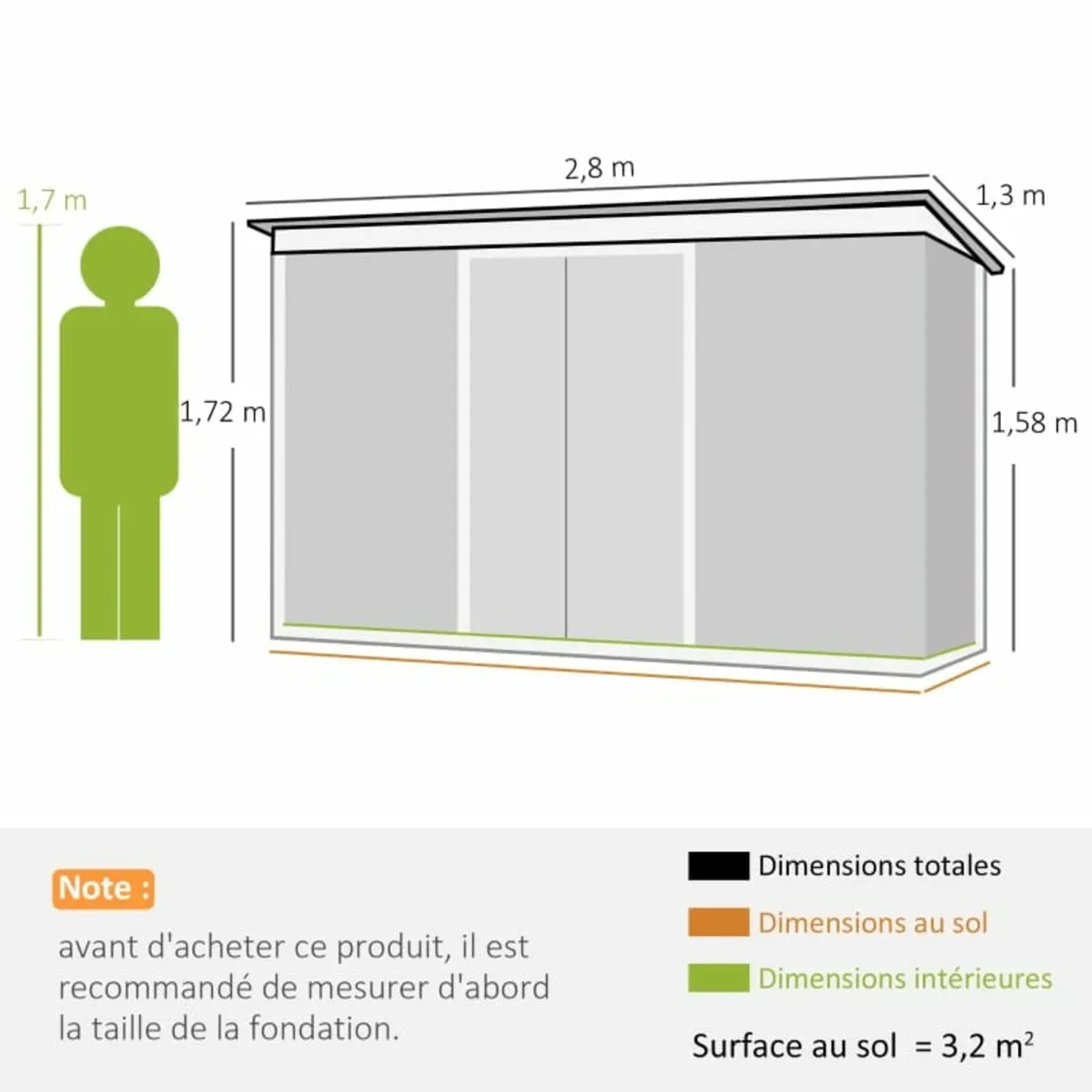 9ft x 4ft Corrugated Garden Metal Storage Shed Out - Image 4