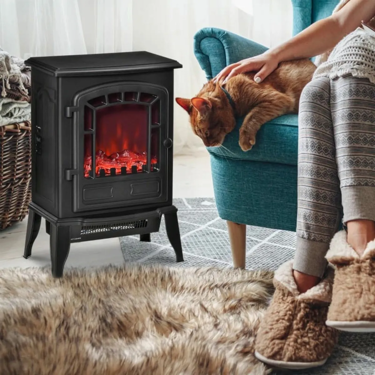 standing Electric Fireplace Stove, Fireplace Heate - Image 4