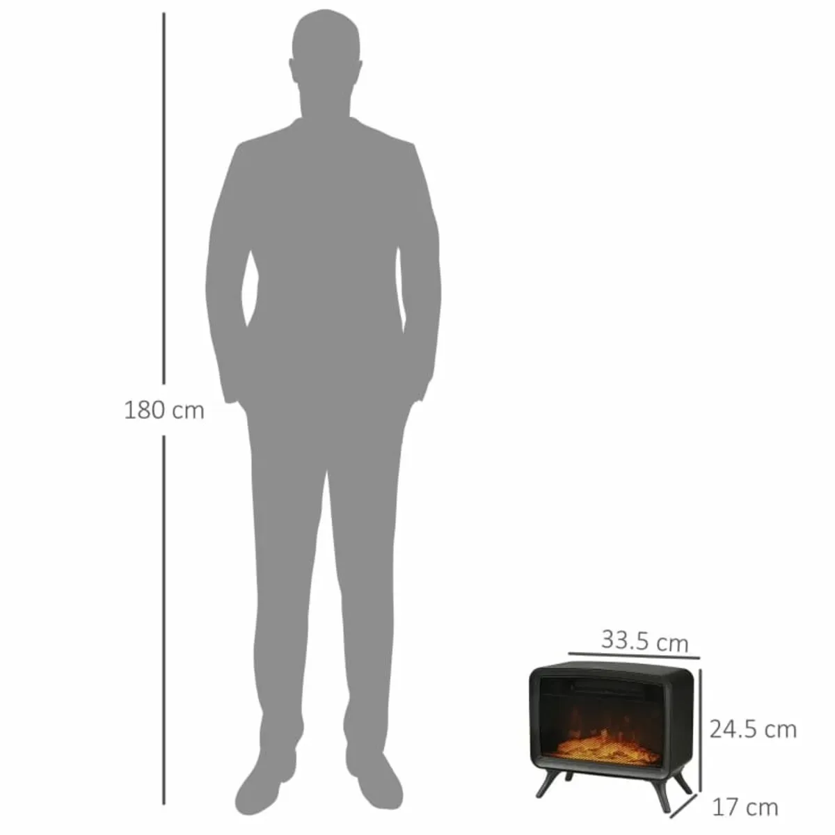 Fireplace Stove, Freestanding or Tabletop, with LE - Image 4