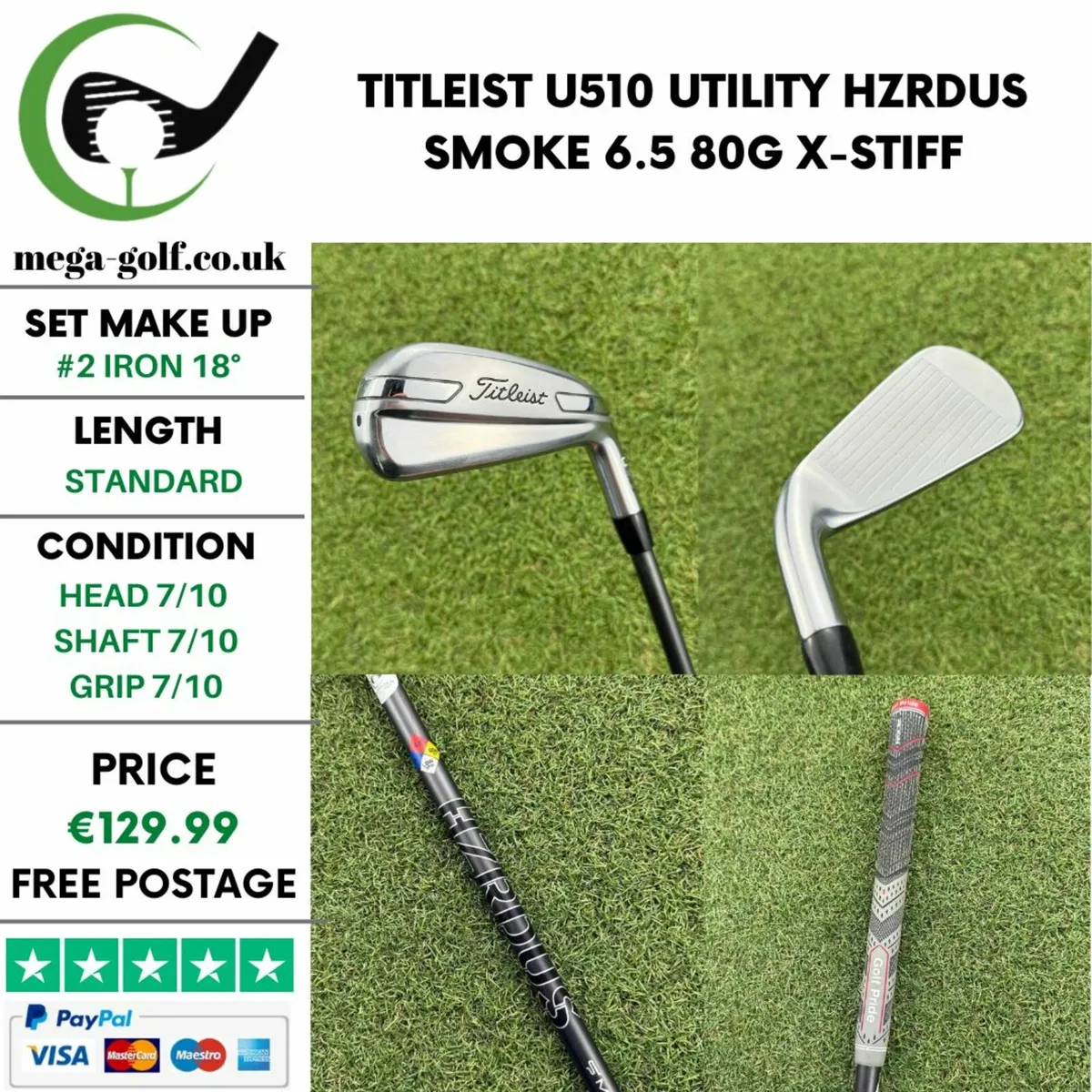 Titleist U510 Utility #2 Iron 18° / X-Stiff - Image 1