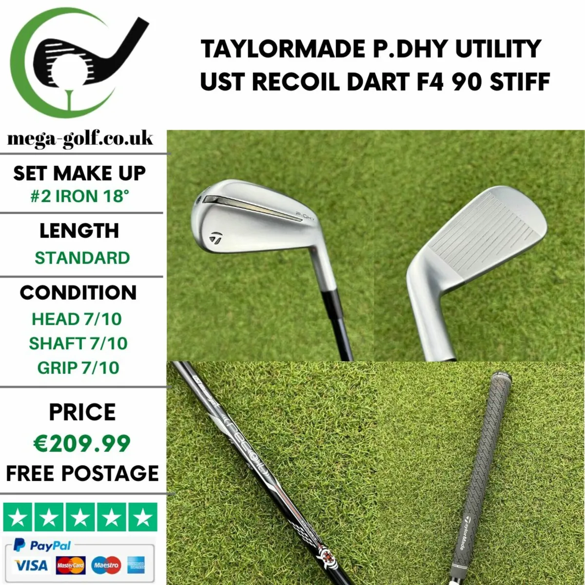 Taylormade P.DHY Utility #2 Iron 18° / Stiff - Image 1