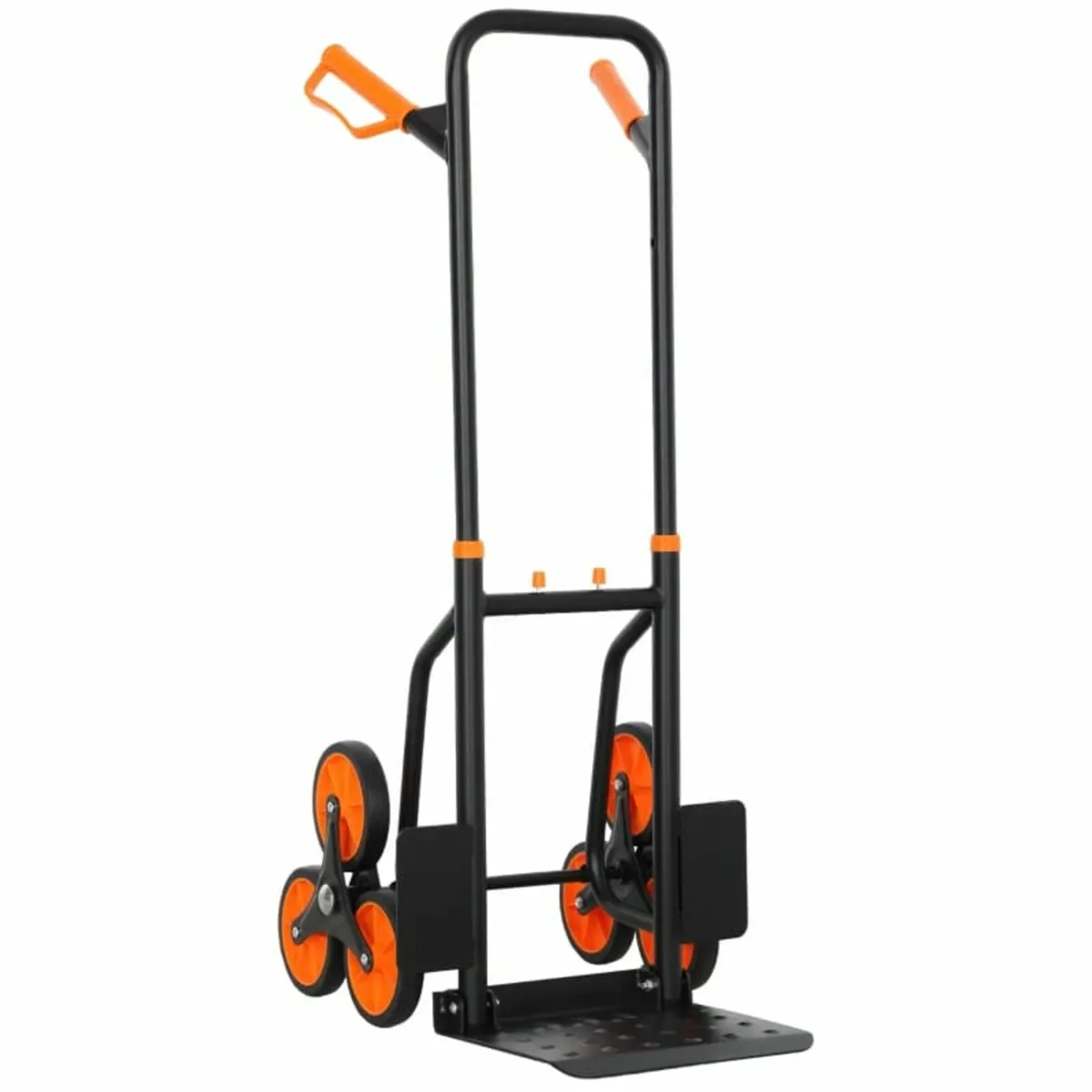 Six-Wheel Folding Sack Barrow Trolley - Black/Oran - Image 3