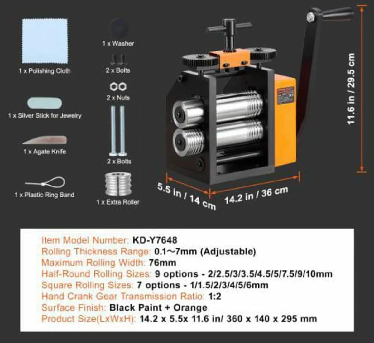 Rolling Mill, 3"/76 mm Jewelry Rolling Mill Machin - Image 4
