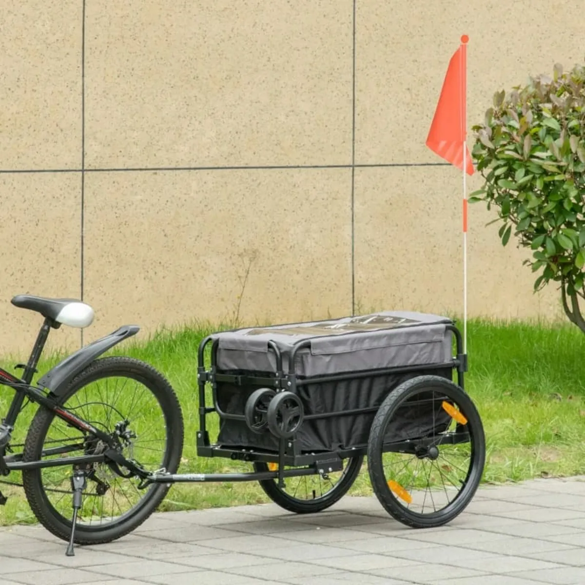 Cargo Trailer Handcart 130 x 64 x 103 cm Steel Bla - Image 2