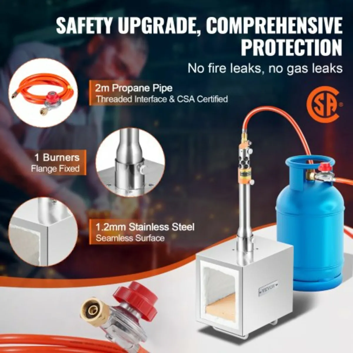 Propane Forge, 1 Burner Farrier Forge, 2600℉ Tool - Image 4