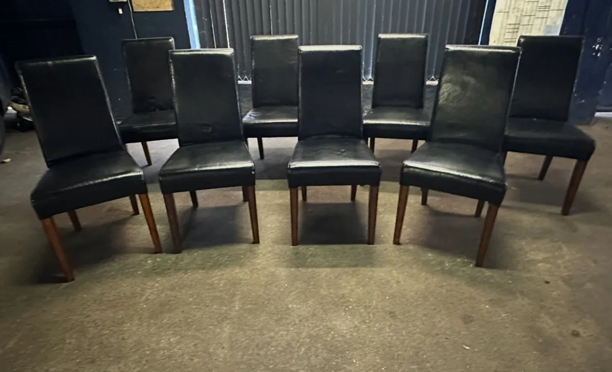 Black dining chairs x 8 - Image 1