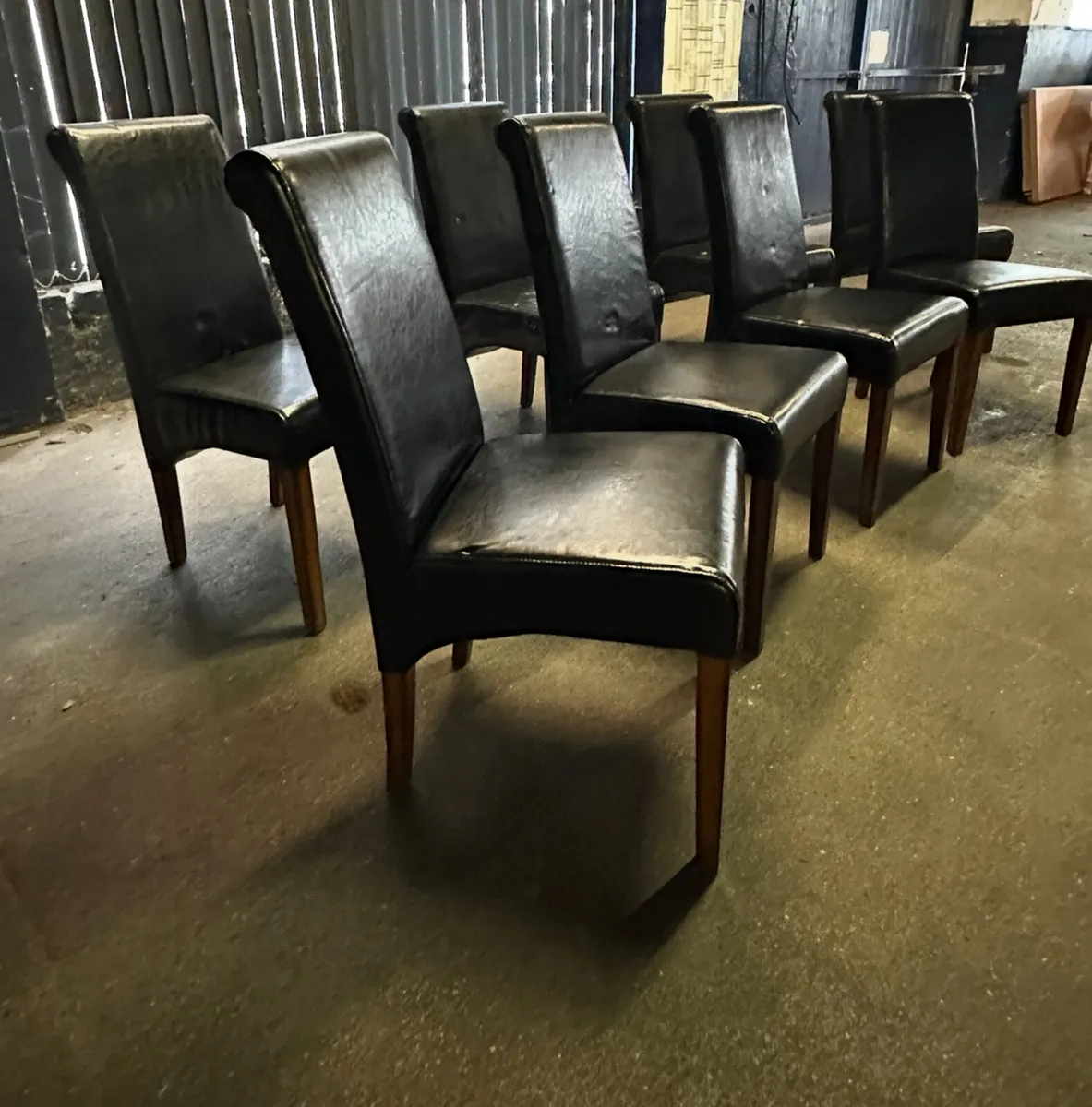 Black dining chairs x 8 - Image 2
