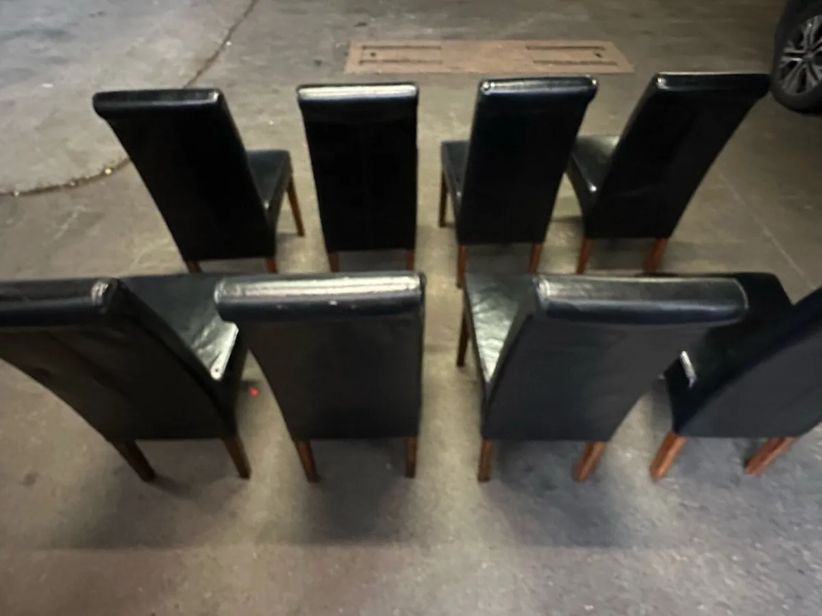 Black dining chairs x 8 - Image 4