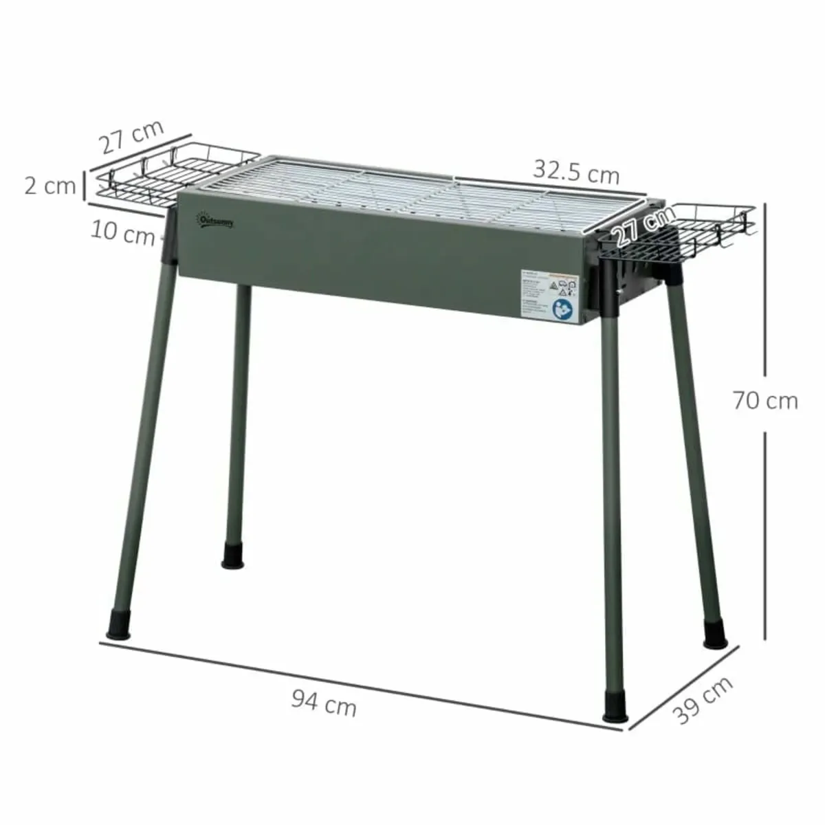 Portable Charcoal Barbecue BBQ Grill with Seasonin - Image 2