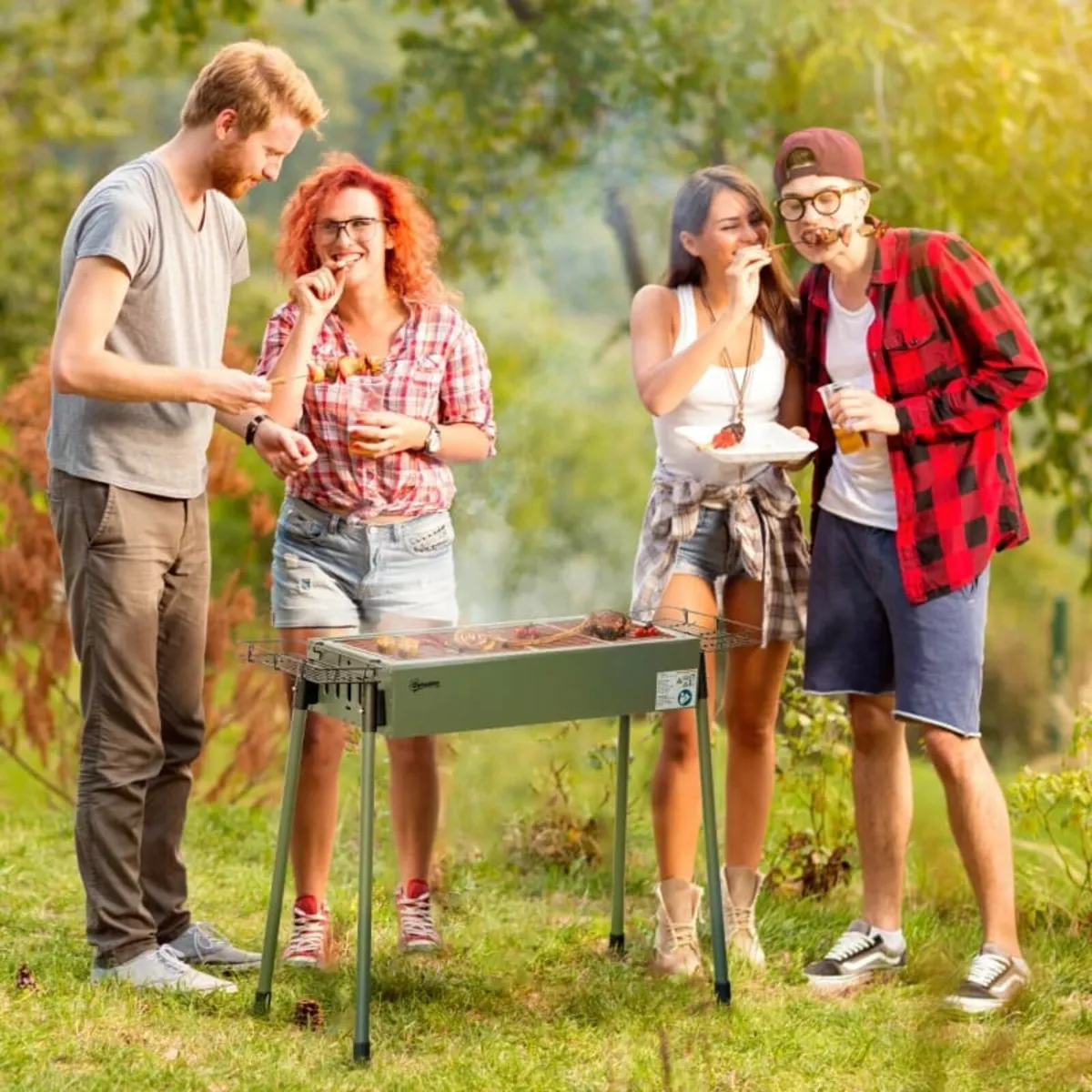Portable Charcoal Barbecue BBQ Grill with Seasonin - Image 3