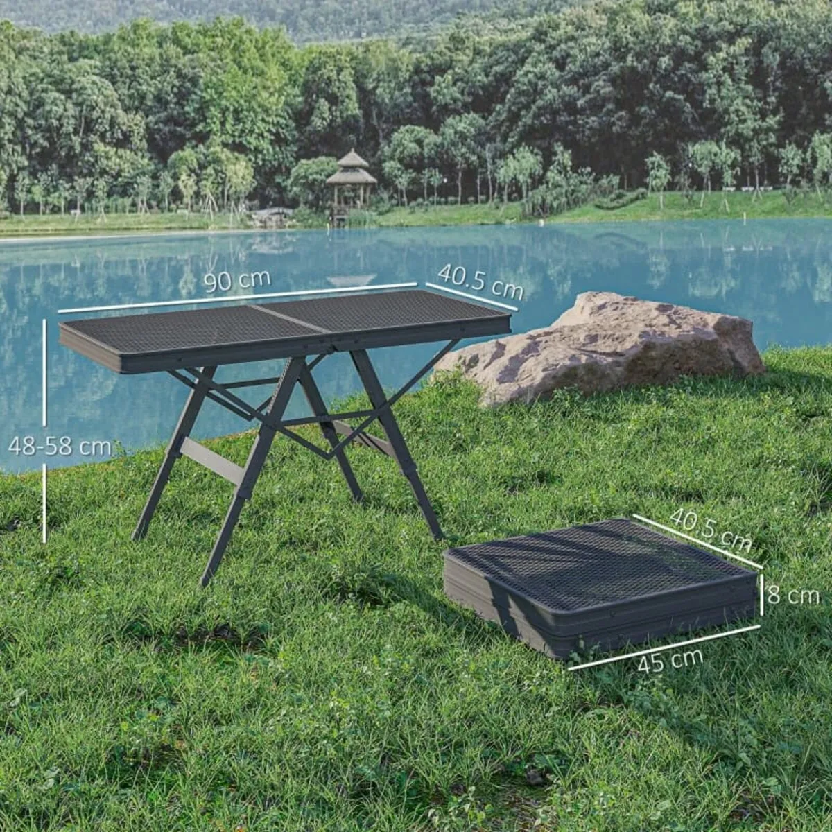 3 ft Folding Camping Table w/ Adjustable Heights, - Image 4