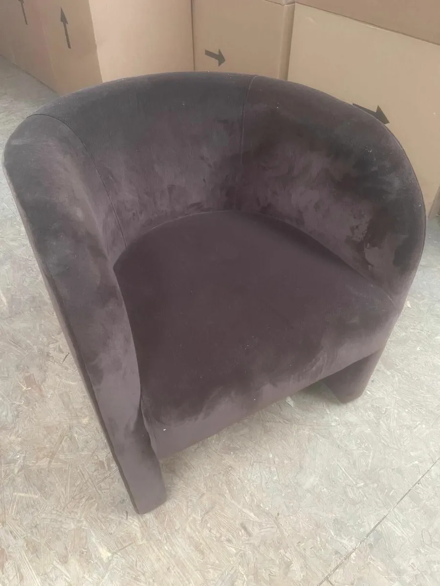 Brown Felt Tub Chair - Image 1