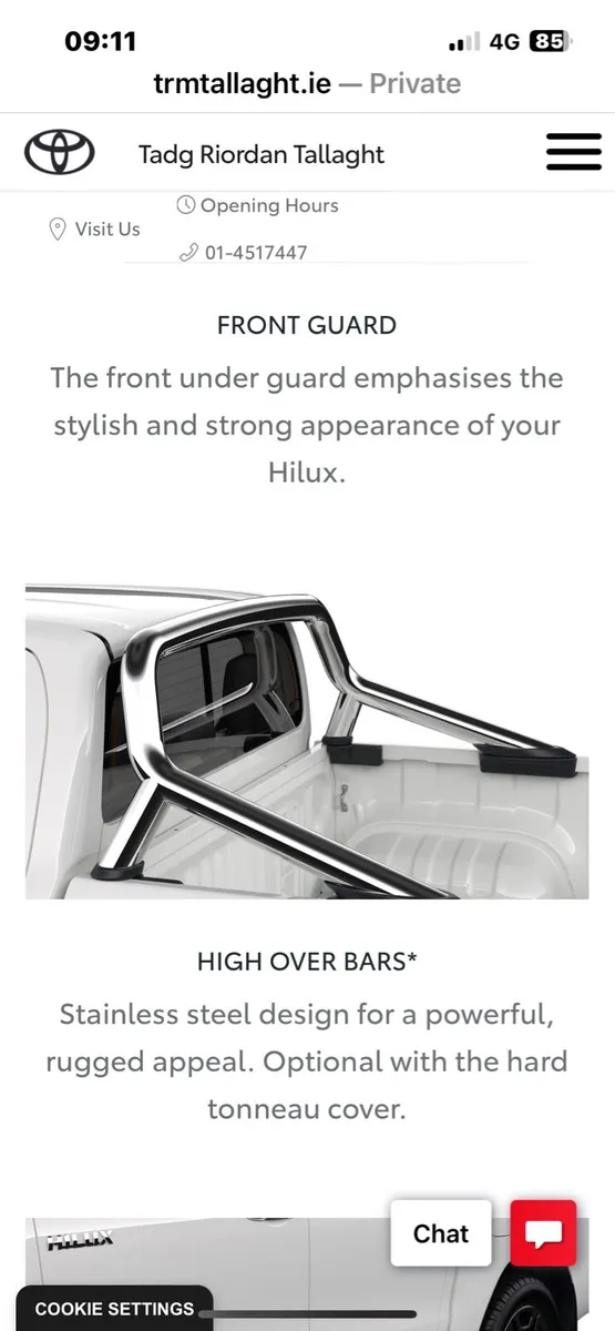 High over bar Toyota hilux - Image 1