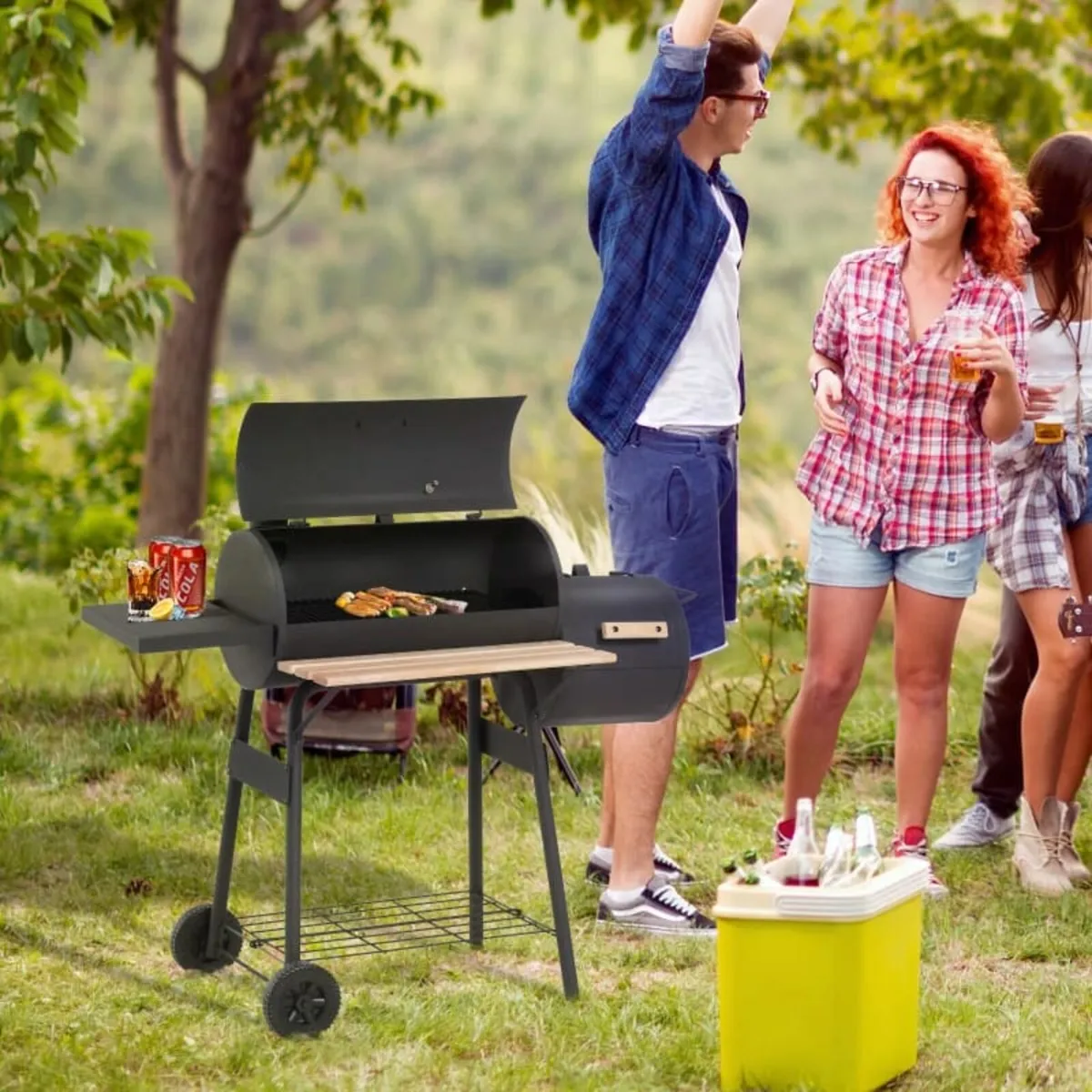 Portable Charcoal BBQ Grill, Cold-rolled Steel, So - Image 3