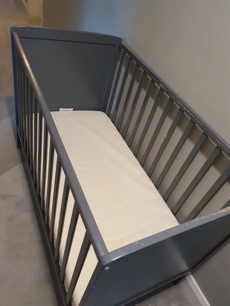 Baby Elegance grey cot - Image 1