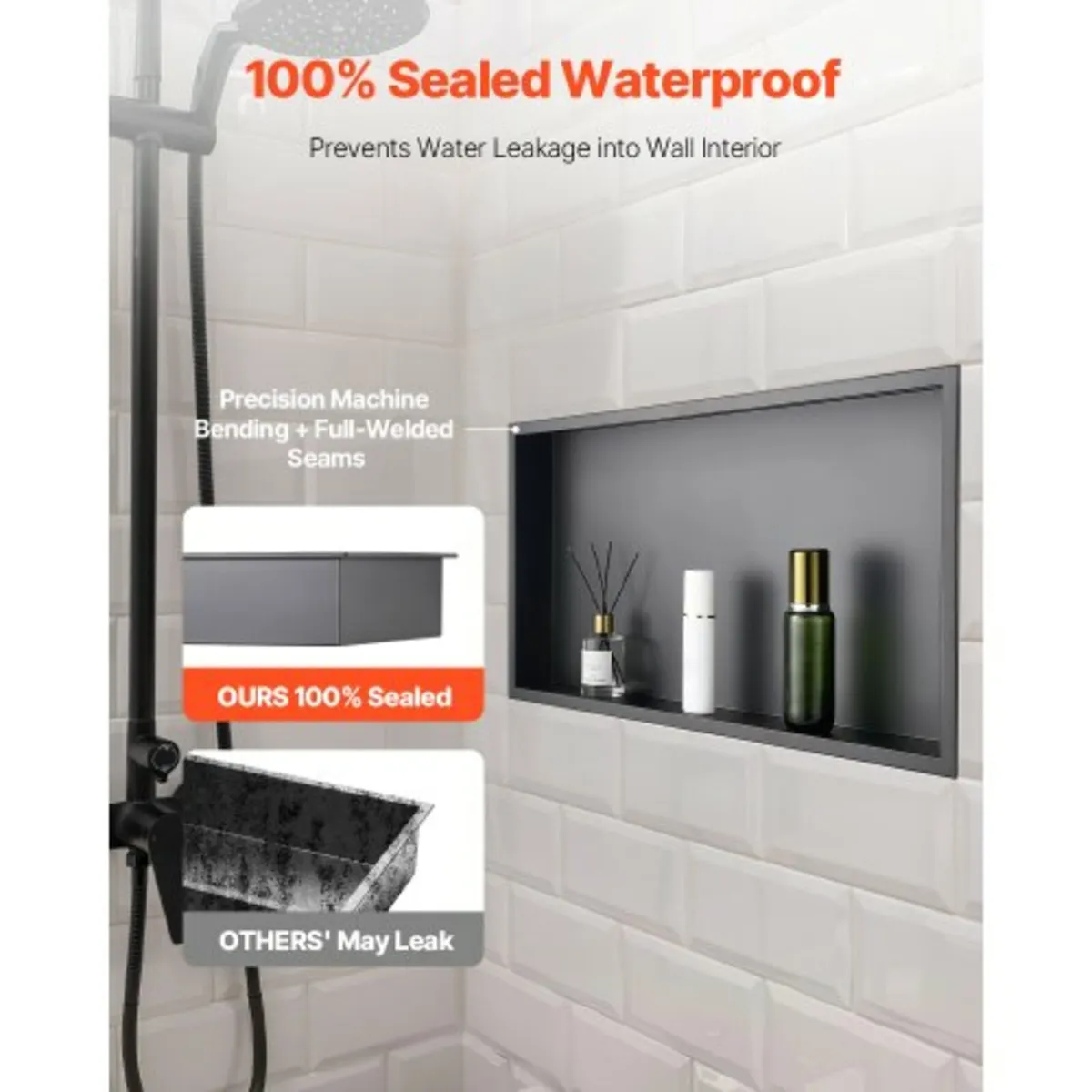 Shower Niche, 33.0 x 63.5 x 10.2 cm Recessed Wall - Image 4