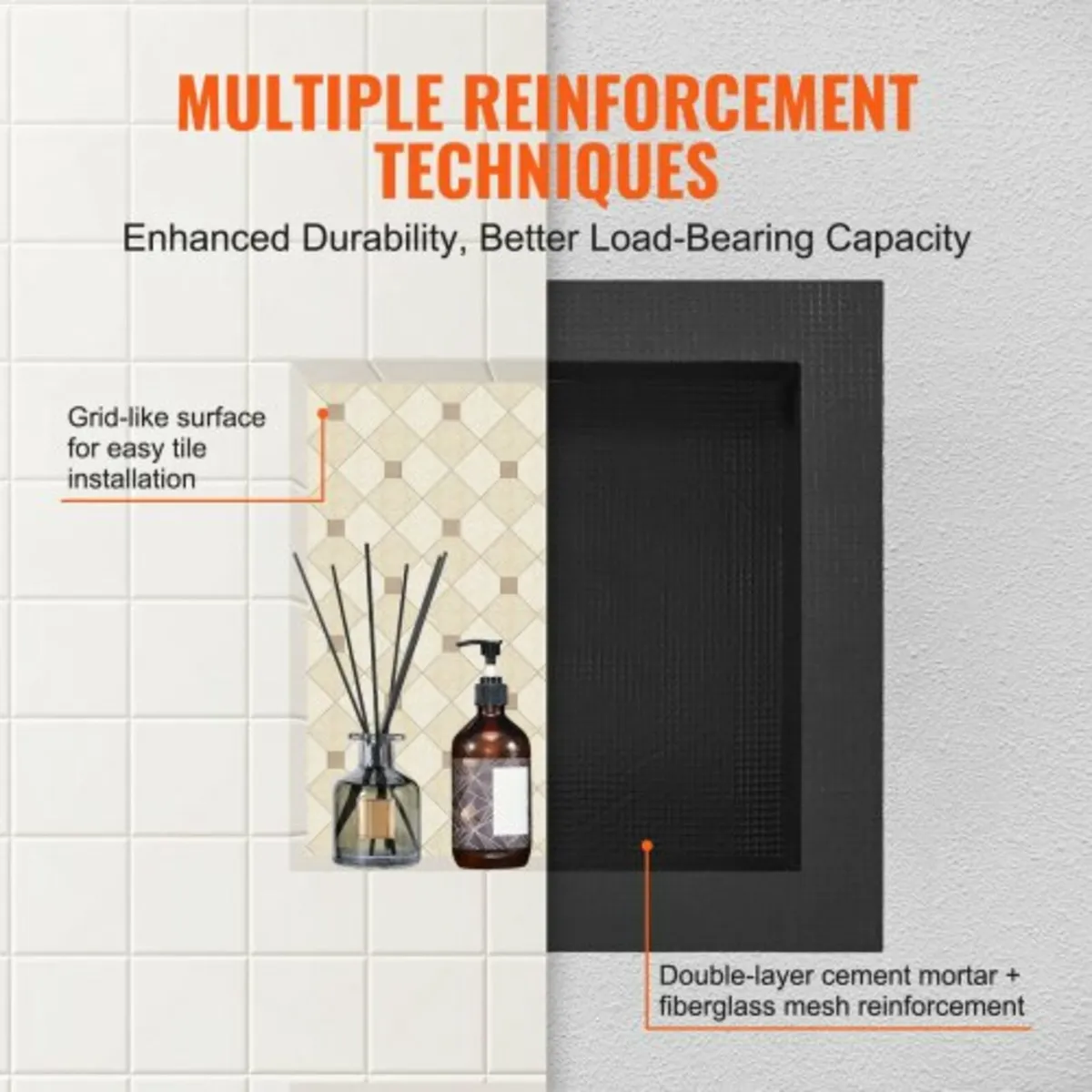 Shower Niche Ready for Tile 40.64 x 40.64 cm, Sing - Image 2