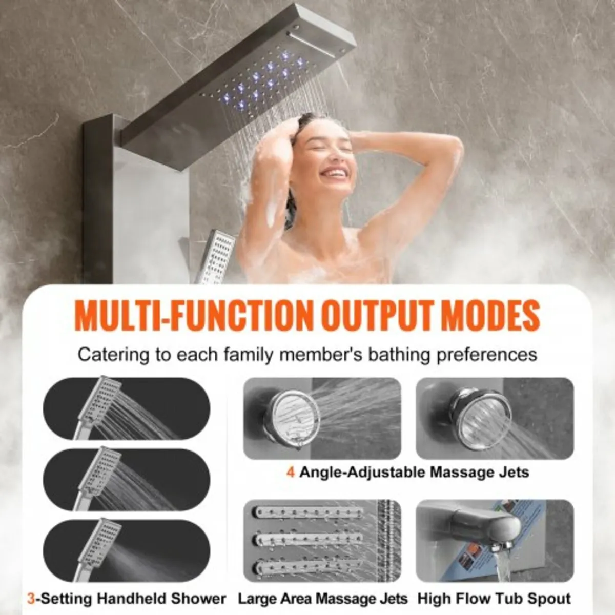 Shower Panel System, 6 Shower Modes, LED & Screen - Image 2