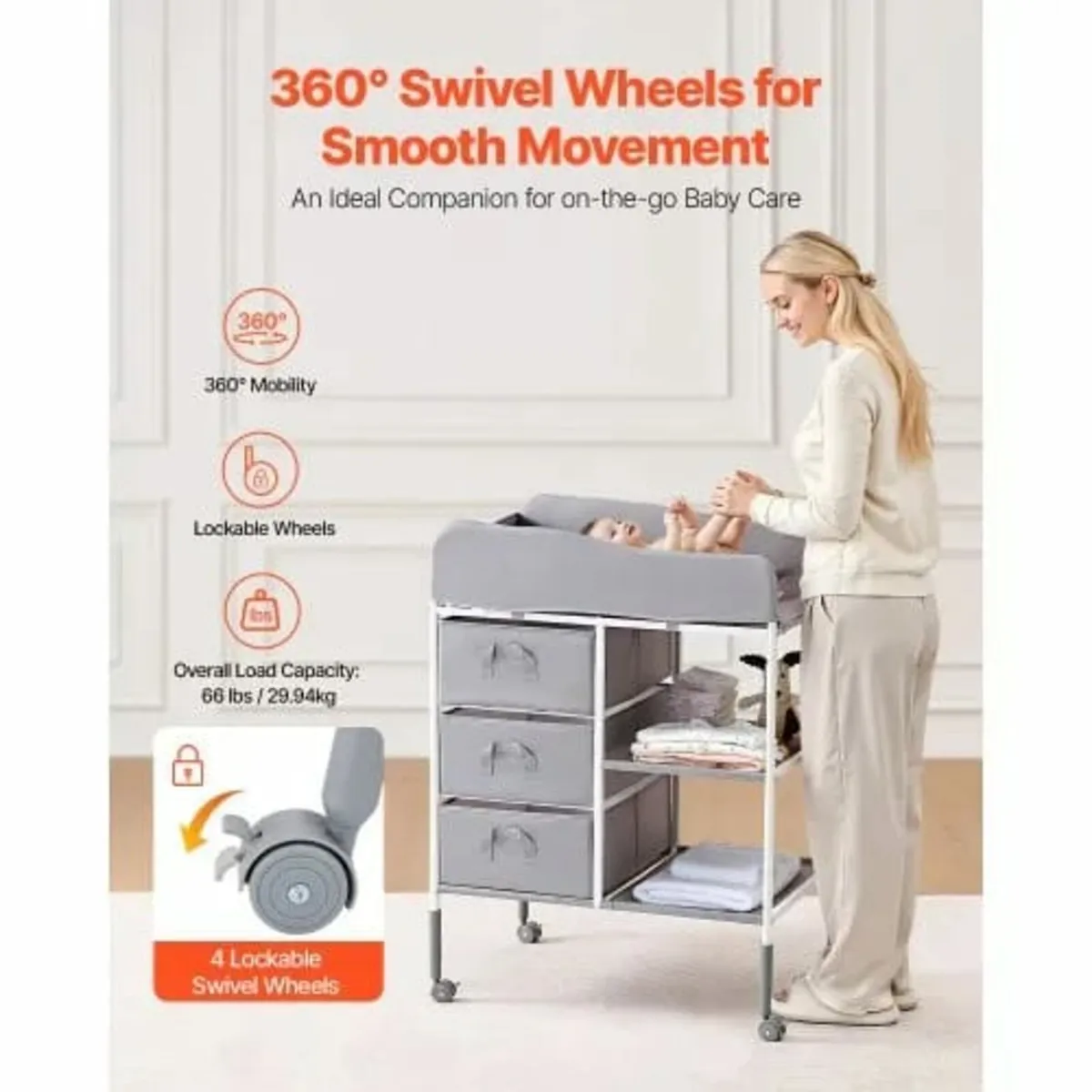 Baby Changing Table, Portable Diaper Change Statio - Image 4