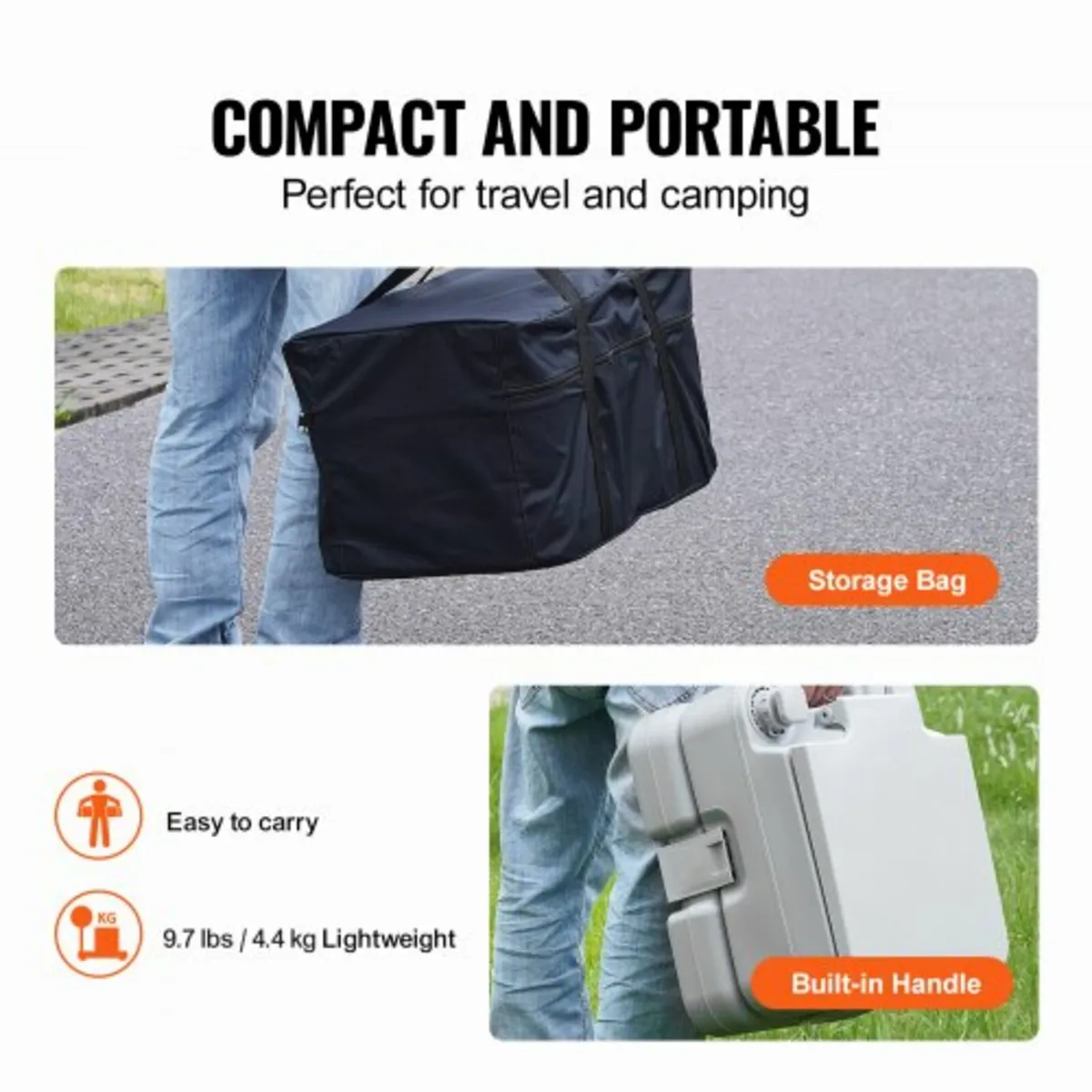 Toilet for Camping with Carry Bag, RV Toilet with - Image 2