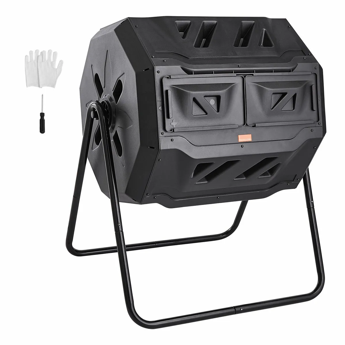 Compost Bin, 43-Gal Dual Chamber Composting Tumble - Image 1