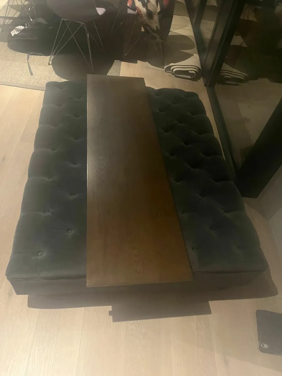Large buttoned Poof/Coffee Table - Image 2