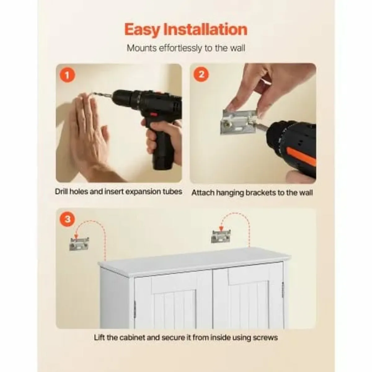 Bathroom Wall Cabinet, 2 Doors and Adjustable Shel - Image 4