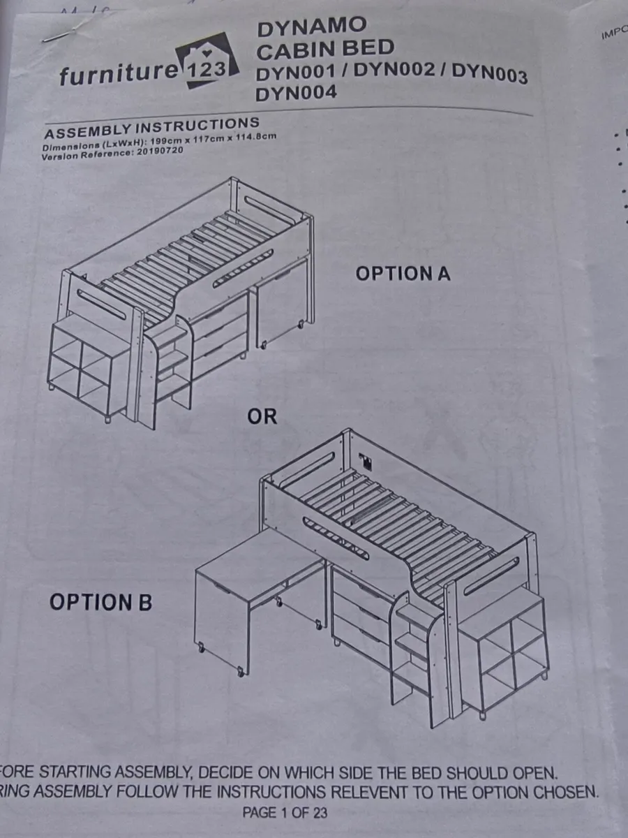 Cabin bed with Chest of 3 drawers & Shelving unit - Image 4
