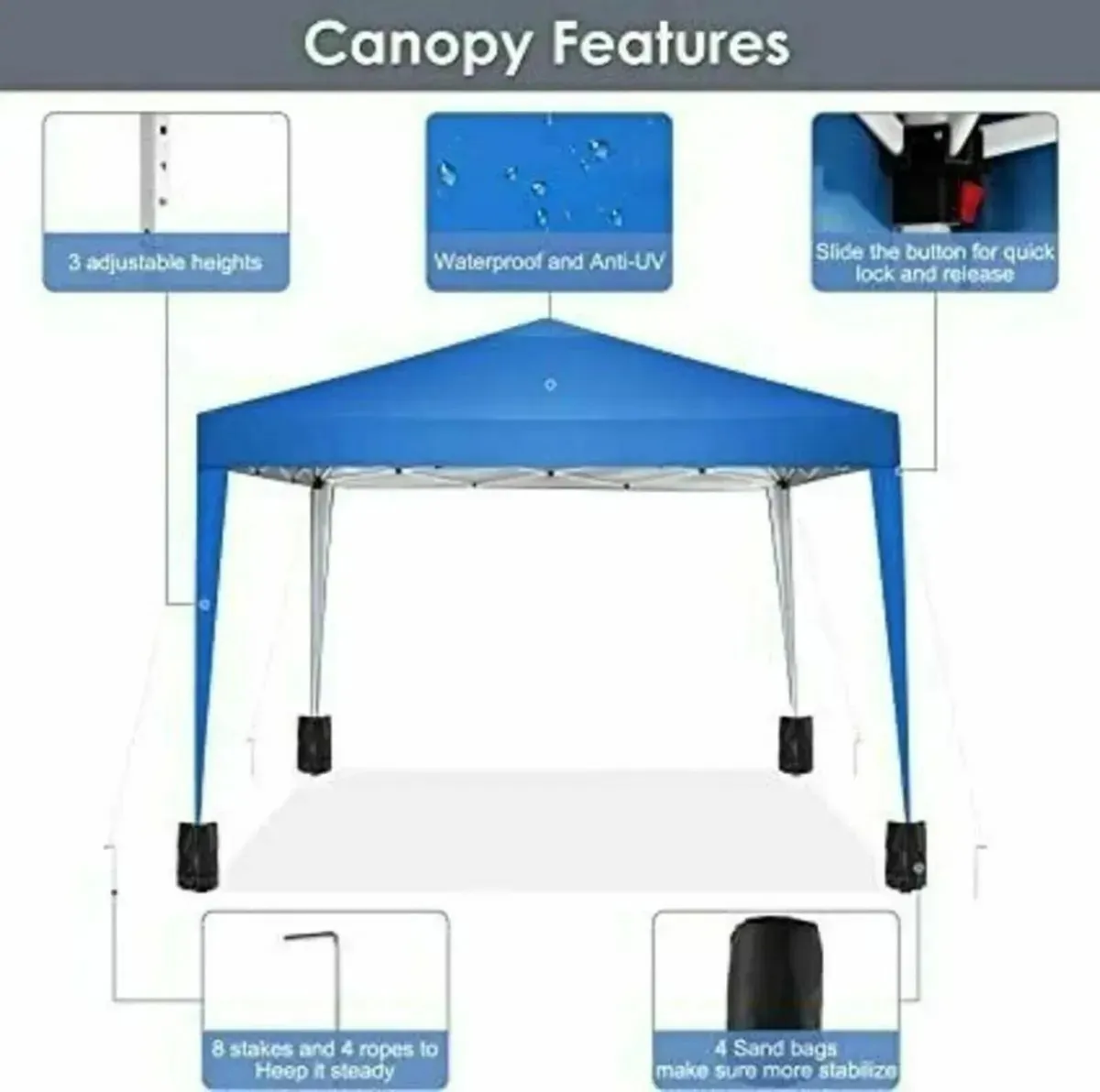 Gazebo 3x3m with UV Protection –Waterproof Outdoor - Image 2
