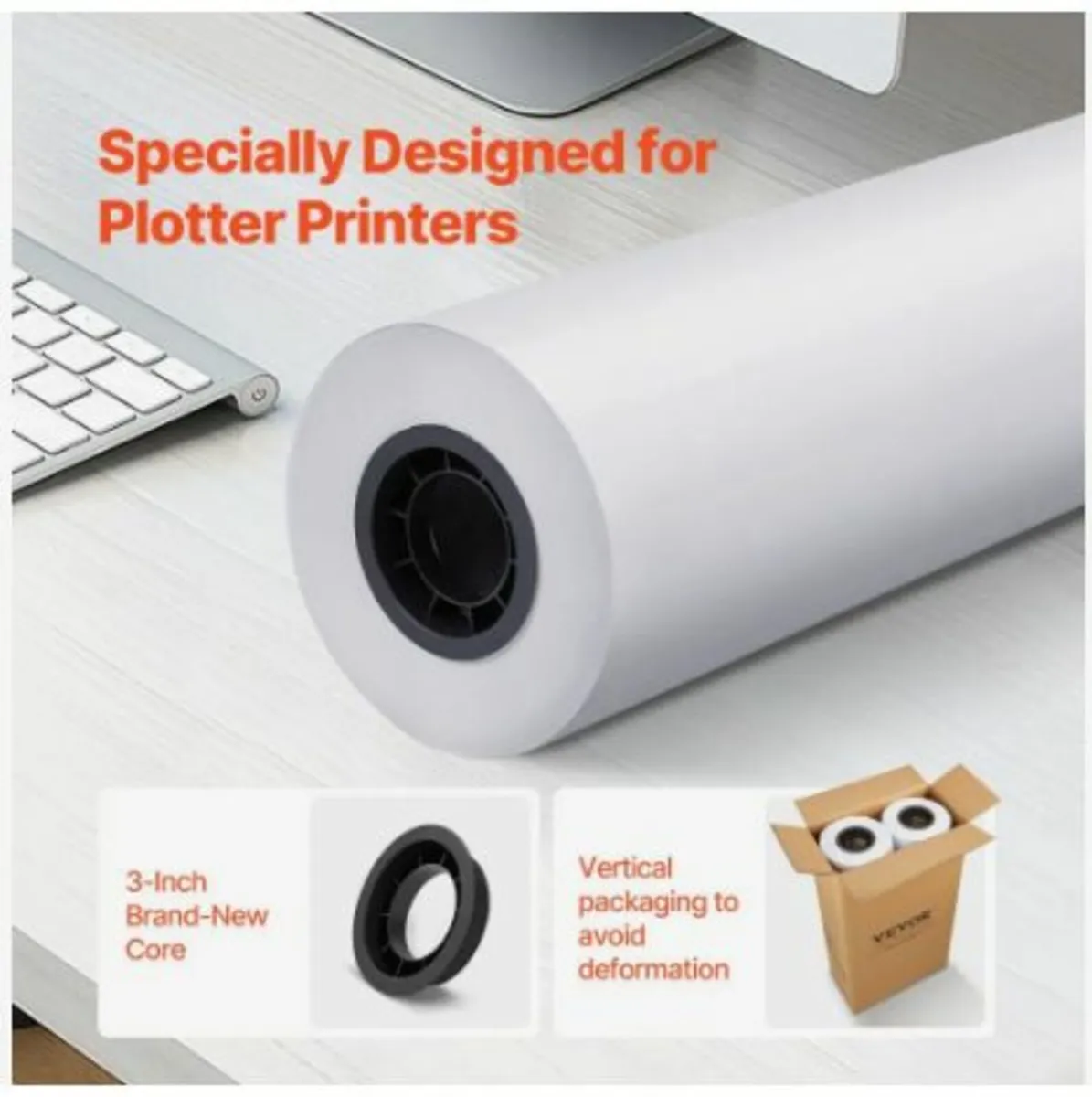Wide Format Paper, 24 in x 500 ft Plotter Paper - Image 2