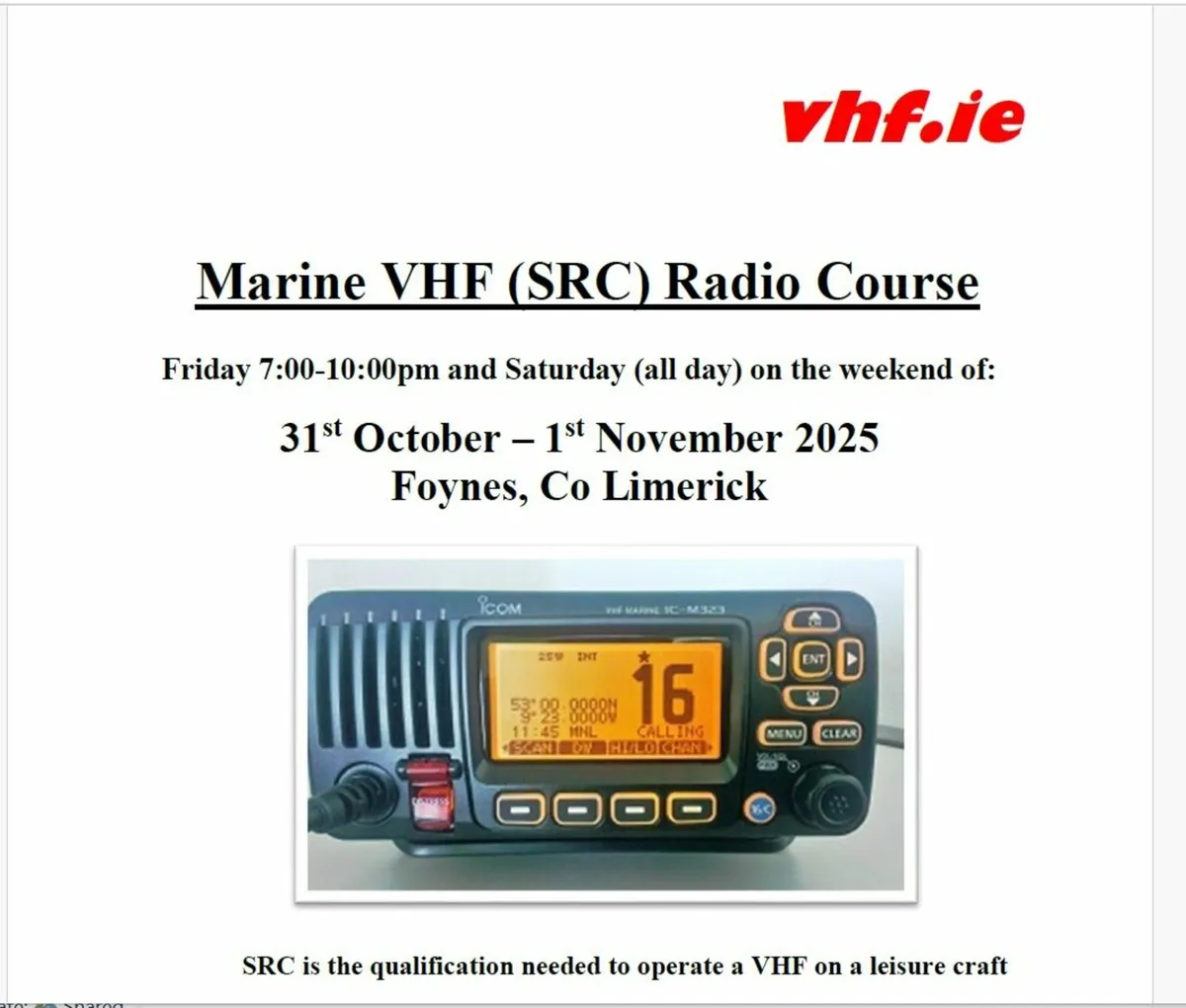 Marine Radio Courses - 3 courses, 3 counties - Image 1