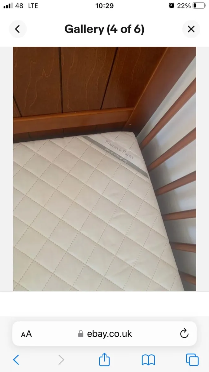 Mamas and Papas cot/bed Aspen w. waterproof matres - Image 4