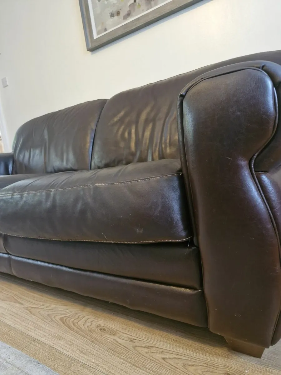 Dark Brown Leather Suite - Image 2