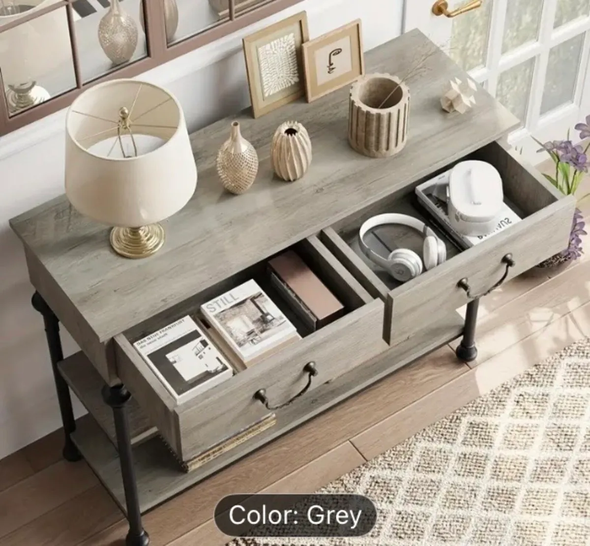 Grey console table free postage - Image 2
