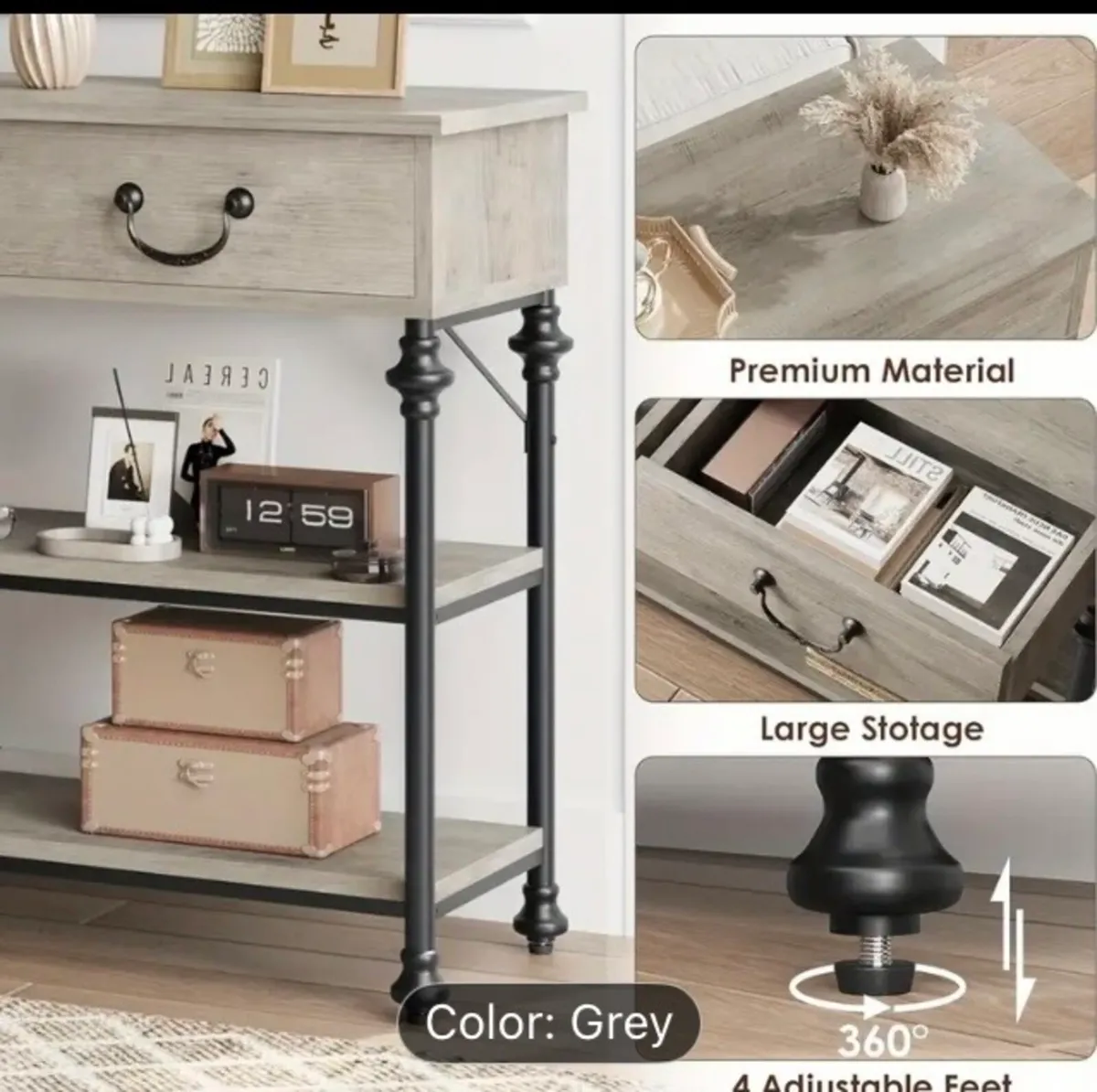 Grey console table free postage - Image 3
