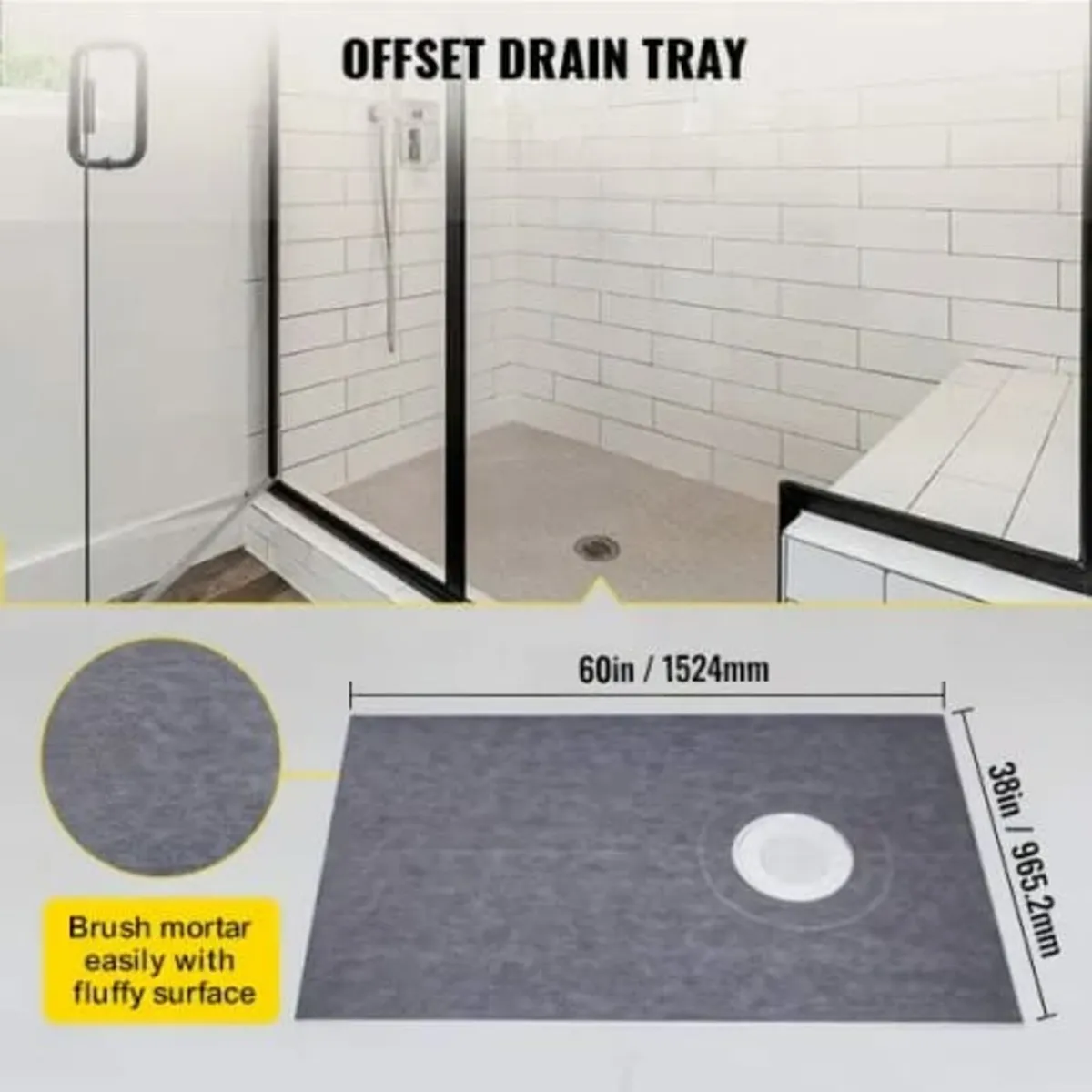Shower Curb Kit, 38"x60" Watertight Shower Curb - Image 3