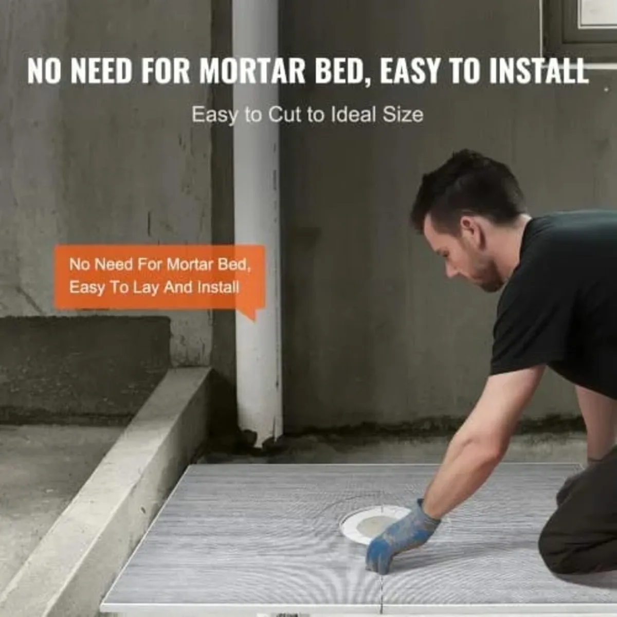 Shower Curb Kit, 1524x965mm Shower Pan Kit with 16 - Image 4