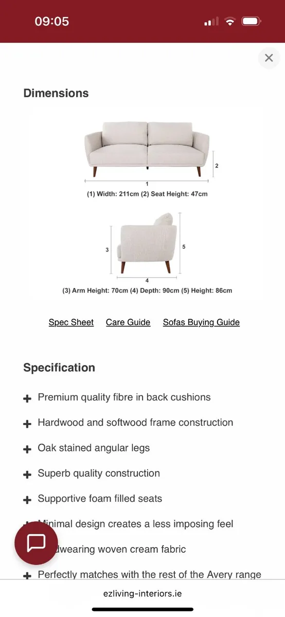 Ez living Avery 3 seater couch - Image 3