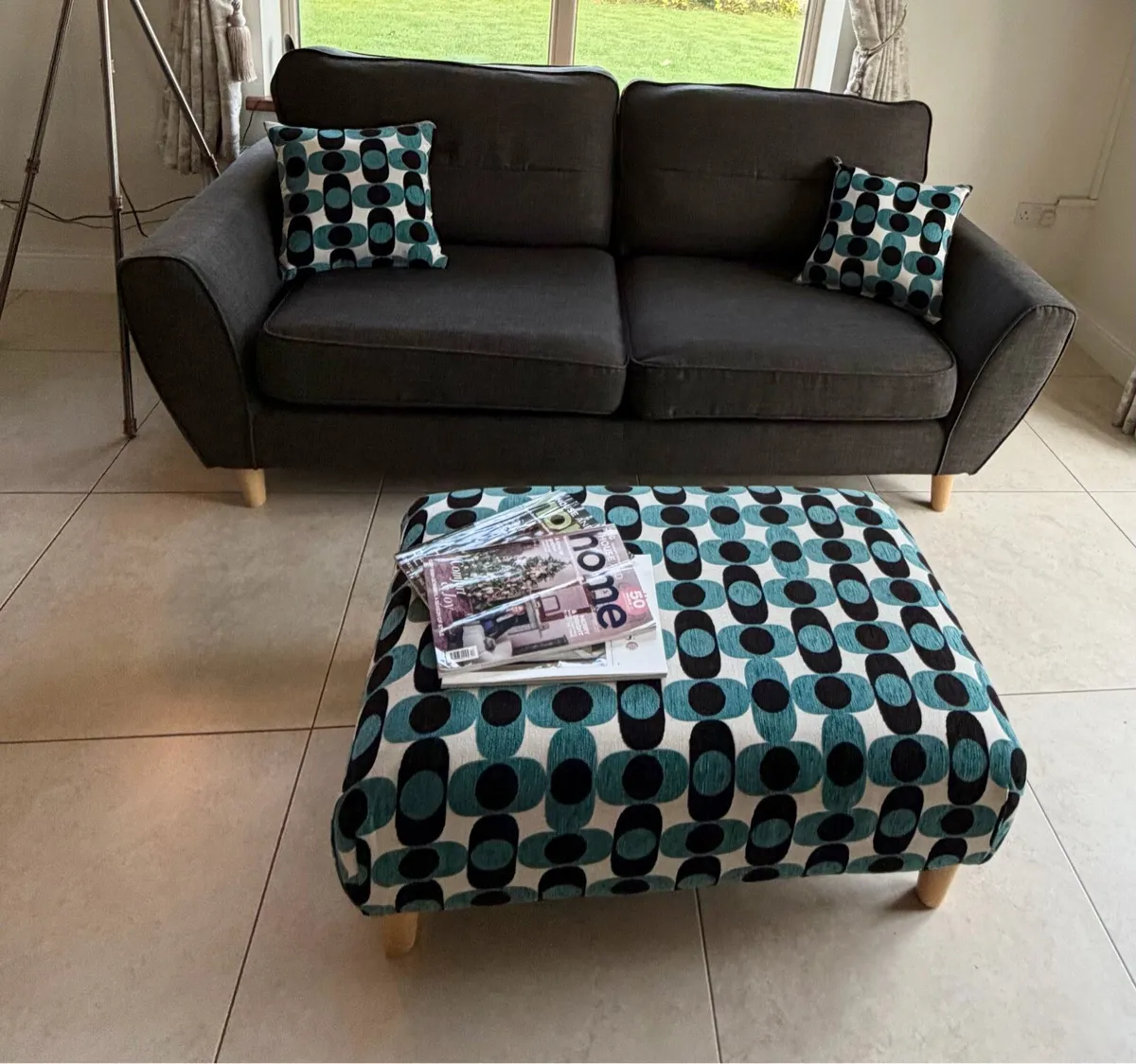 3 Seater sofa & ottoman - Image 2