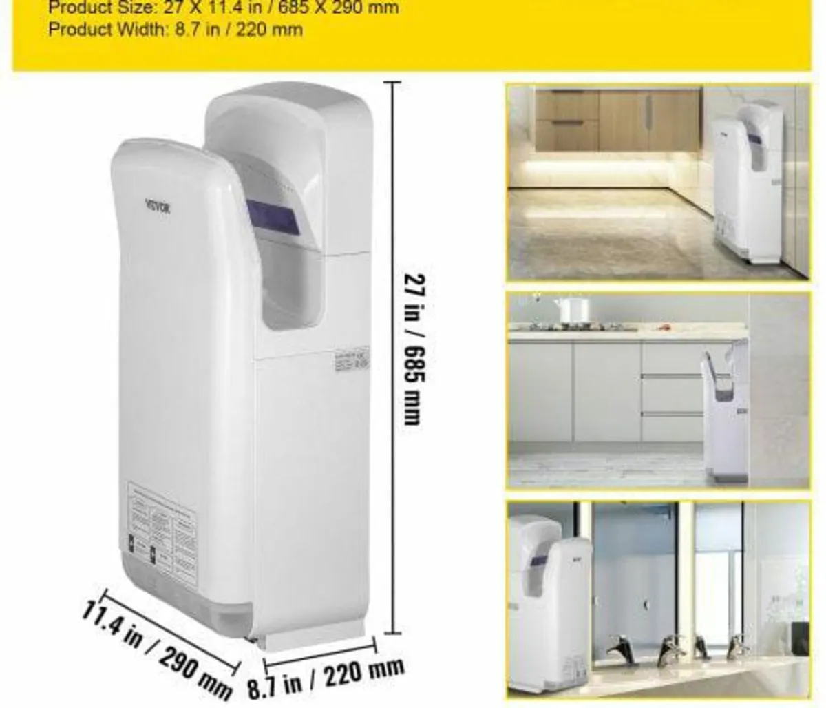 Hand Dryer, Premium Electric Commercial Blade Hand - Image 2