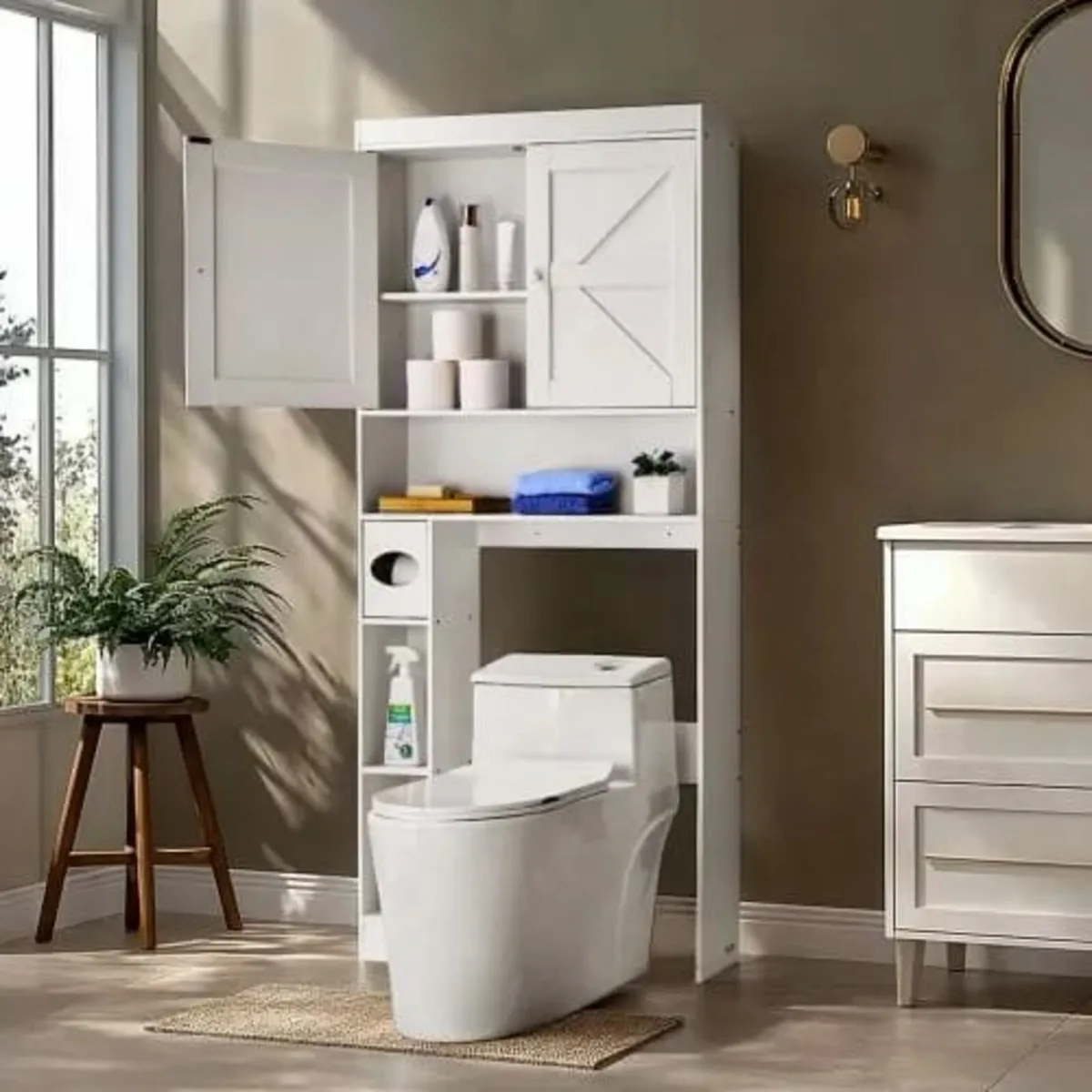 Over The Toilet Storage Cabinet, 171.3 cm Height B - Image 1