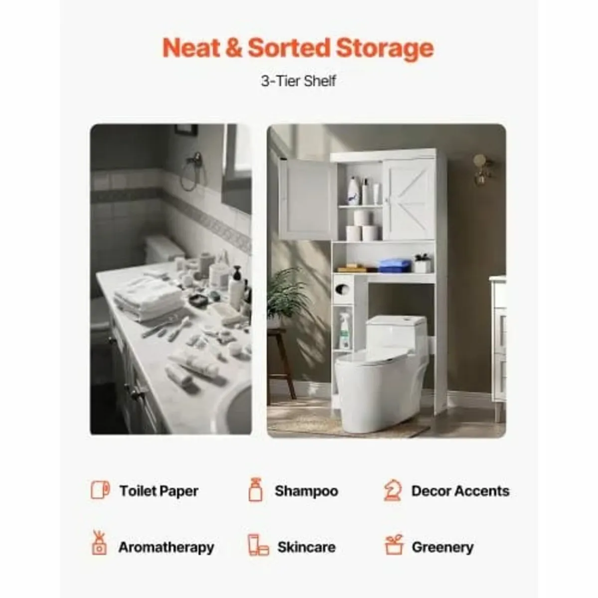 Over The Toilet Storage Cabinet, 171.3 cm Height B - Image 2