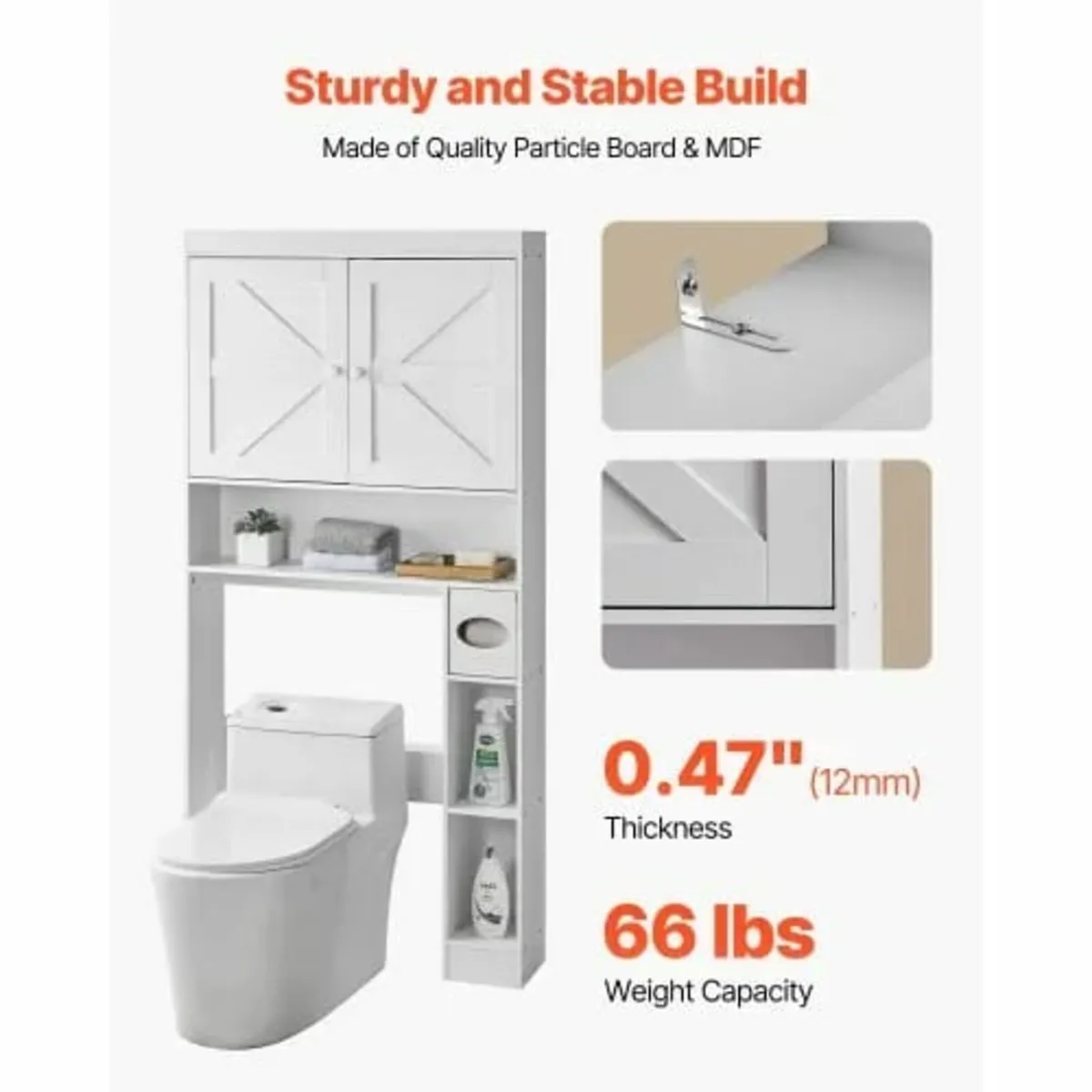 Over The Toilet Storage Cabinet, 171.3 cm Height B - Image 3