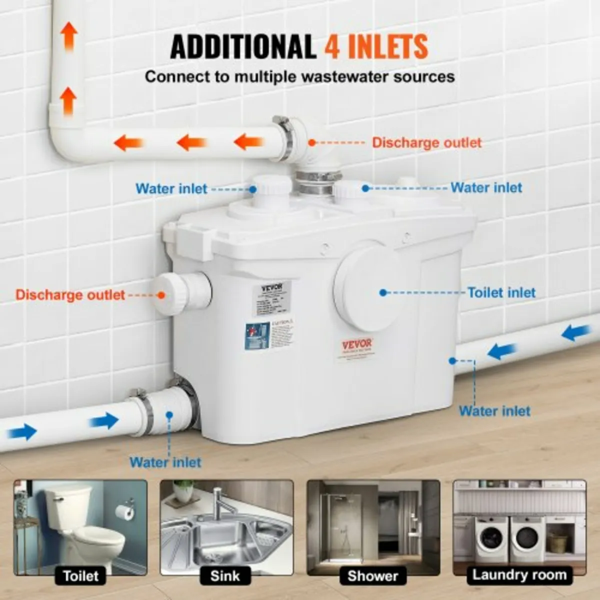Macerating Toilet System with Powerful 800W Macera - Image 3