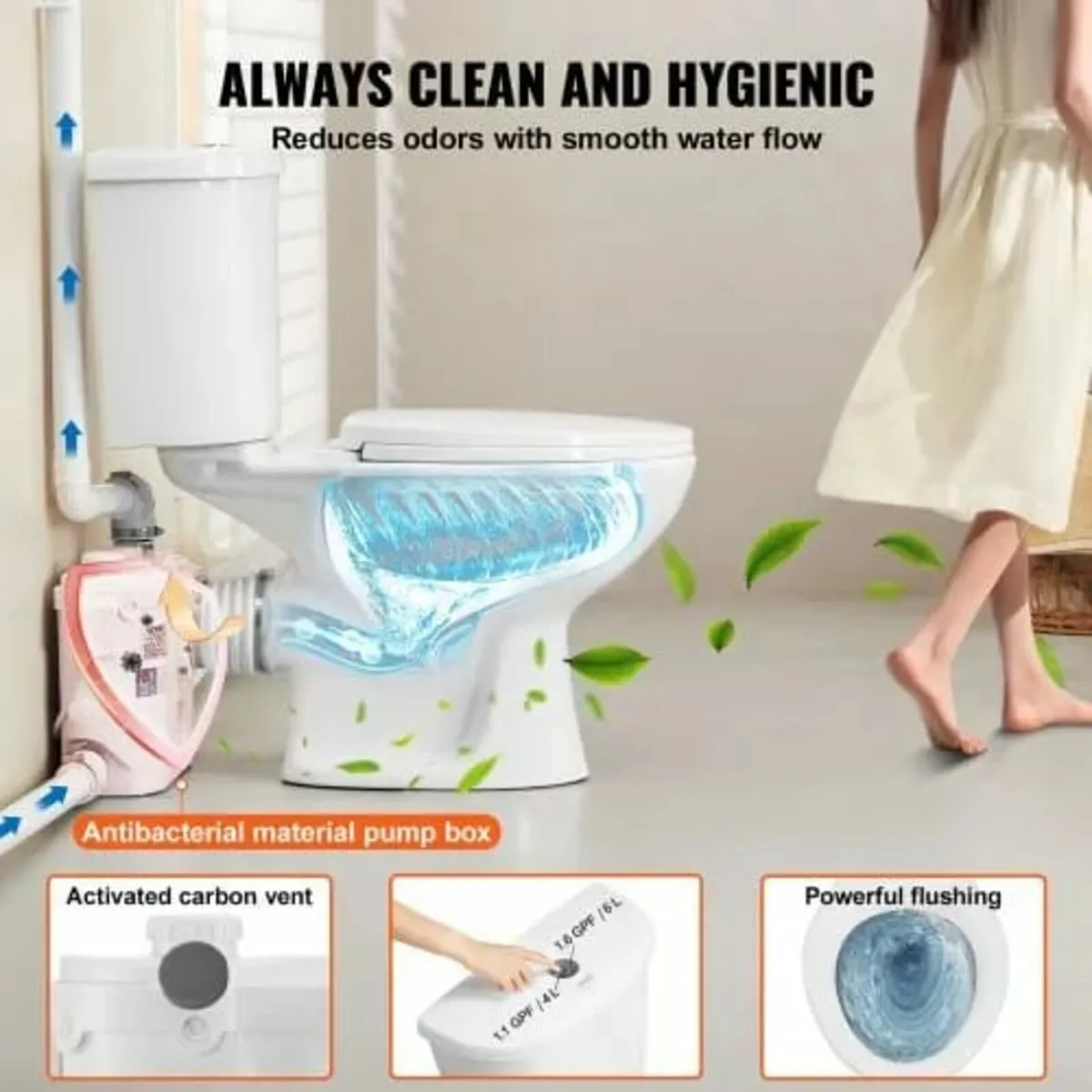 Macerating Toilet System with Powerful 500W Macera - Image 4