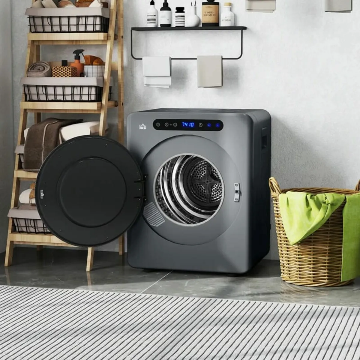 4kg Compact 40-60℃ Tumble Dryer - Grey - Image 3
