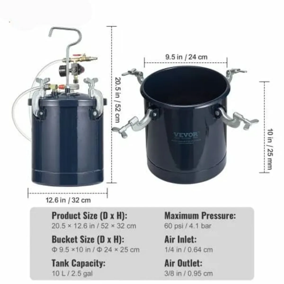 Spray Paint Pressure Pot Tank, 10L/2.5gal Air Pain - Image 2