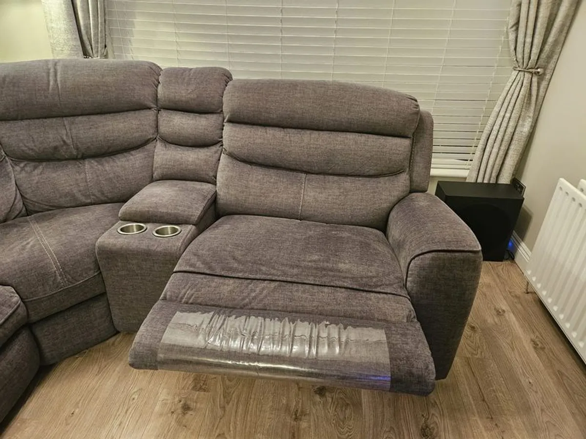 Grey Modular double recliner couch - Image 2