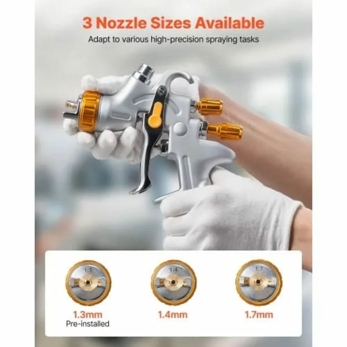 HVLP Air Spray Gun, Gravity Feed Paint Sprayer Gun - Image 4