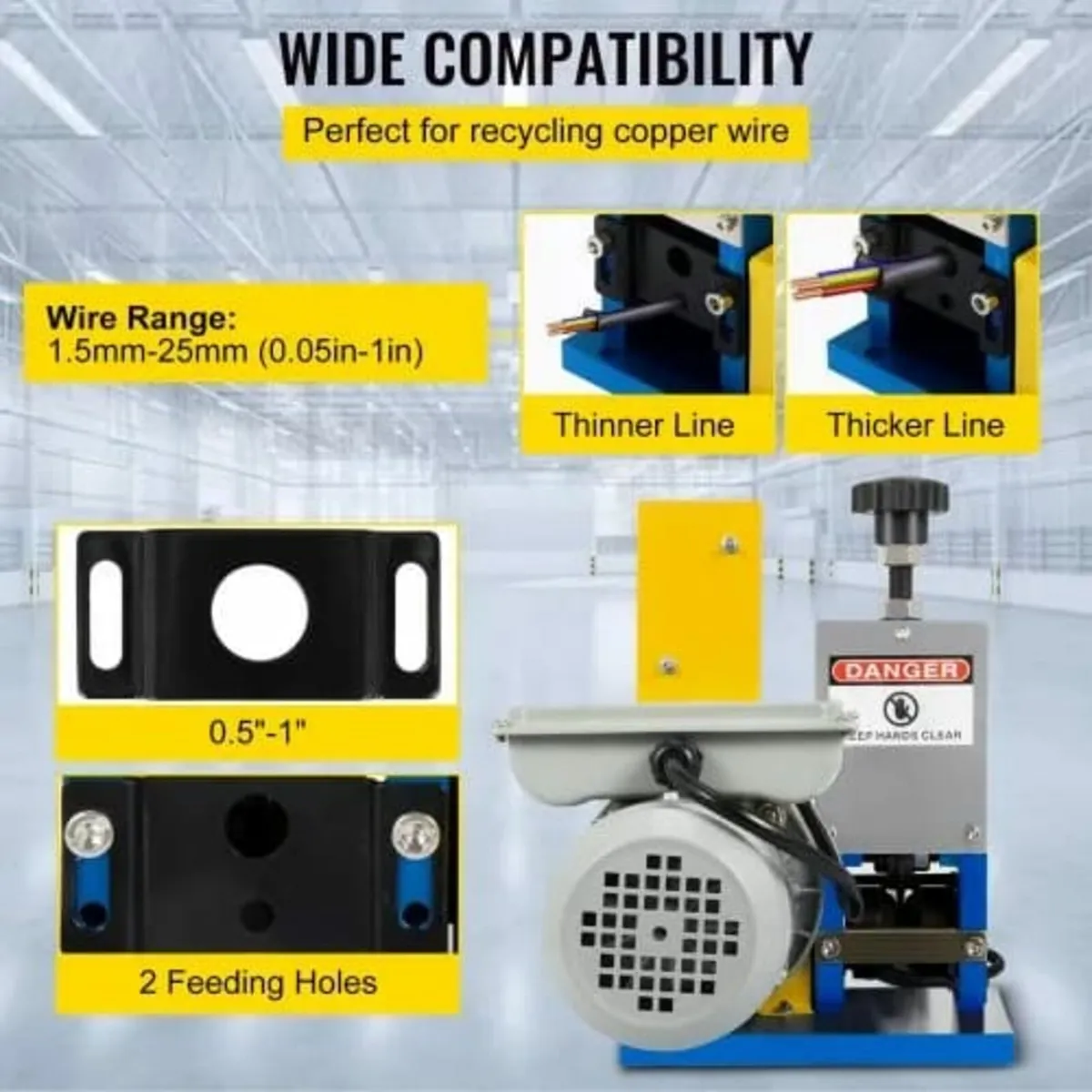 Wire Stripping Machine Φ1.5mm~Φ25mm 180W Portable - Image 3